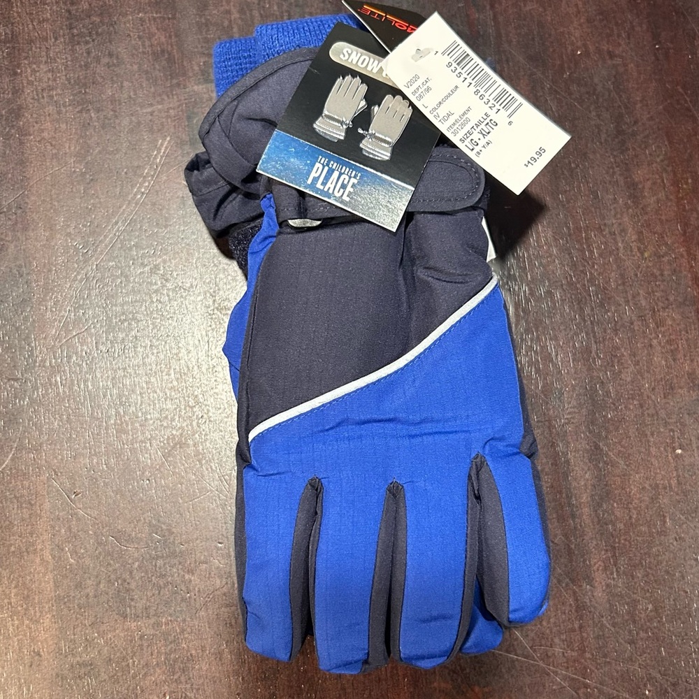 The Children's Place Blue and Black Winter Gloves